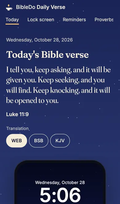 Bible Reminders on a phone