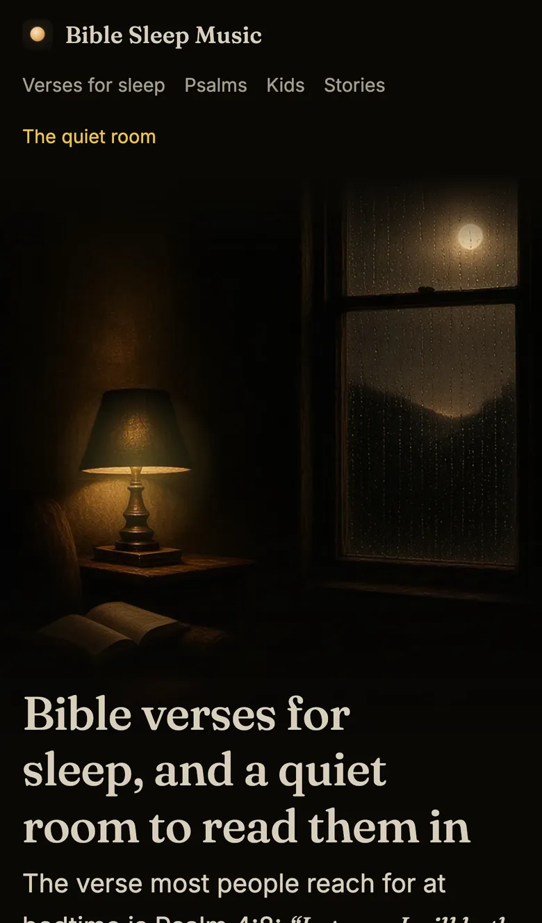 Bible Sleep Music on a phone
