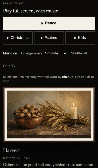 Bible TV Art on a phone