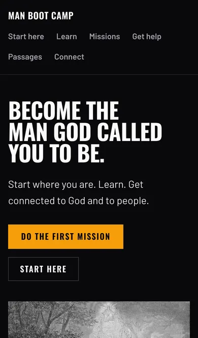 Man Boot Camp on a phone